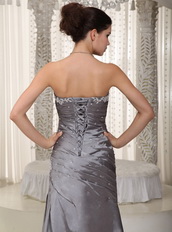 Gray Sweetheart Floor-length Prom Dress Taffeta Cheap Price Night Club