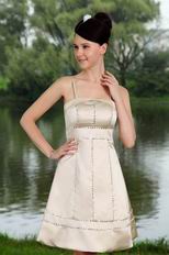 Spaghetti Straps Champagne Short Prom Dress By Designer