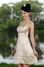 Spaghetti Straps Champagne Short Prom Dress By Designer