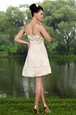 Spaghetti Straps Champagne Short Prom Dress By Designer