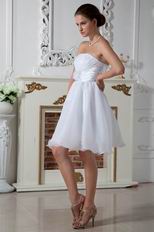 Wholesale Strapless White Organza Graduation Party Dress