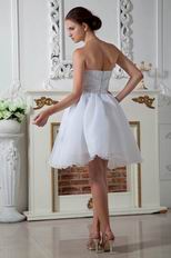 Wholesale Strapless White Organza Graduation Party Dress