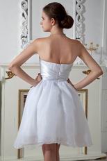 Wholesale Strapless White Organza Graduation Party Dress