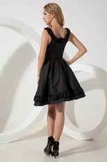 Modest Scoop Black Taffeta Homecoming Short Dress 2014