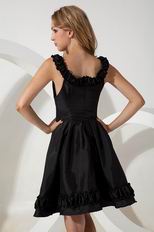 Modest Scoop Black Taffeta Homecoming Short Dress 2014