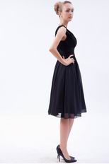 Hot Sell Ruched Black Chiffon Jr Homecoming Dress