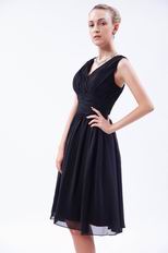 Hot Sell Ruched Black Chiffon Jr Homecoming Dress