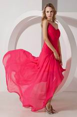 One Shoulder Sexy High Low Style Hot Pink Prom Dress