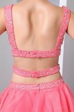 Sexy Exposed Waist Pink Custom Sweet Sixteen Dresses