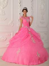 Off The Shoulder Hot Pink Allure Quinceanera Dress Applique