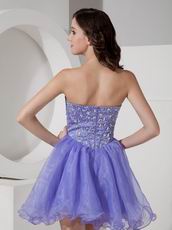 Sexy Lavender Organza Sweet 16 Girls Dress With Diamond