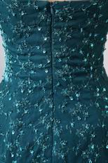 Beaded Lace Layers Skirt Peacock Blue Jacket Dress For Ocassion Prom Wear