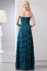 Beaded Lace Layers Skirt Peacock Blue Jacket Dress For Ocassion Prom Wear