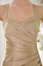 Straps Cross Back Mermaid Champagne Exclusive Prom Dress