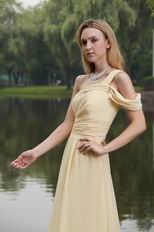 Yellow Empire One Shoulder Courtyard Prom Dress For 2014