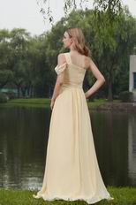 Yellow Empire One Shoulder Courtyard Prom Dress For 2014