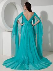 V-neck Brids Wing Design 2014 Top Designer Prom Dress