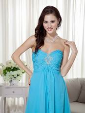 Sweetheart Aqua Blue Chiffon Boutiques with Prom Dresses