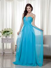 Sweetheart Aqua Blue Chiffon Boutiques with Prom Dresses