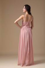 Ruched V-neck Pearl Pink 2014 Long A Female In Prom Dress