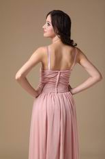 Ruched V-neck Pearl Pink 2014 Long A Female In Prom Dress