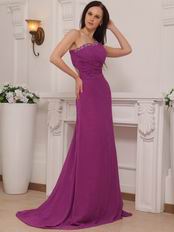 One Shoulder Violet Red Chiffon Wholesale Prom Dress China