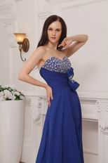 Royal Blue Chiffon Women In Cheap Formal Dresses With High Slit