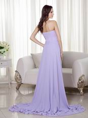 2014 New Arrival Lavender Prom Dress With Detachable High Low Skirt