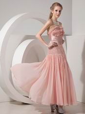 Ankle-length Blush 100D Chiffon Discount Prom Dress VvDress