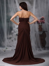 Brown Chiffon Split Skirt Mather Of The Bride Dress With Vest Modest