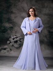 Strapless Lavender Chiffon Mother Of The Bride Dress With Jacket Modest