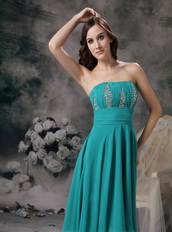 Empire Knee-length Turquoise Mother Of The Bride Dress Modest