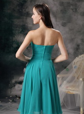 Empire Knee-length Turquoise Mother Of The Bride Dress Modest