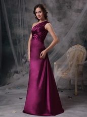 Purple One Shoulder Column Mother Of The Bride Dress Pretty Modest