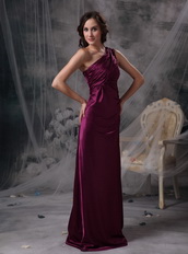 Purple One Shoulder Column Mother Of The Bride Dress Pretty Modest