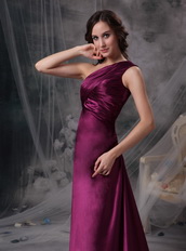 Purple One Shoulder Column Mother Of The Bride Dress Pretty Modest