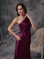 Purple One Shoulder Column Mother Of The Bride Dress Pretty Modest