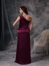 Purple One Shoulder Column Mother Of The Bride Dress Pretty Modest