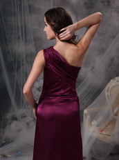 Purple One Shoulder Column Mother Of The Bride Dress Pretty Modest