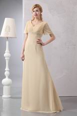 Cheap Short Sleeves Cornsilk Mother Of The Bride Dress