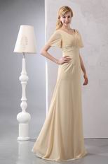 Cheap Short Sleeves Cornsilk Mother Of The Bride Dress