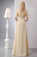 Cheap Short Sleeves Cornsilk Mother Of The Bride Dress