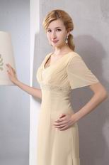 Cheap Short Sleeves Cornsilk Mother Of The Bride Dress