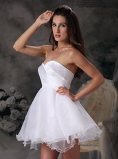 Sweetheart Mini-length White Organza Women Short Prom Dress Knee Length Sexy