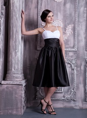 White and Black Spaghetti Straps Prom Dress With Corset Short Skirt Knee Length Sexy