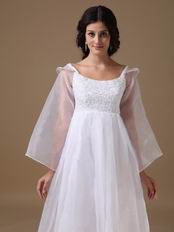 Long Sleeves Maternity Wedding Dress For Pregnant Wear