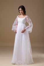 Long Sleeves Maternity Wedding Dress For Pregnant Wear