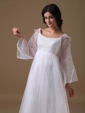 Long Sleeves Maternity Wedding Dress For Pregnant Wear