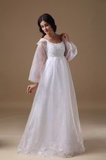 Long Sleeves Maternity Wedding Dress For Pregnant Wear