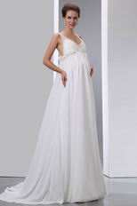 Designer Straps Ivory Maternity Wedding Dress For Discount